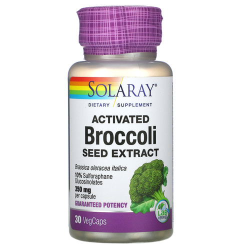 Solaray, Activated Broccoli Seed Extract, 350 mg, 30 VegCaps