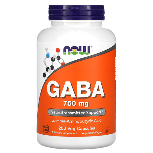 Now Foods, GABA, 750 mg, 200 Veg Capsules