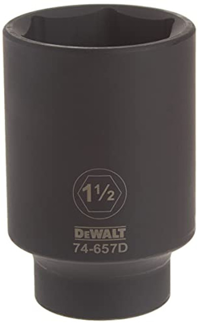 DEWALT Deep Impact Socket  SAE  1/2-Inch Drive  1-1/2-Inch  6-Point (DWMT74657OSP)