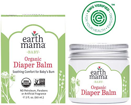 Organic Diaper Balm by Earth Mama | Safe Calendula Cream to Soothe and Protect Sensitive Skin, Non-GMO Project Verified, 2-Fluid Ounce (2-Pack)