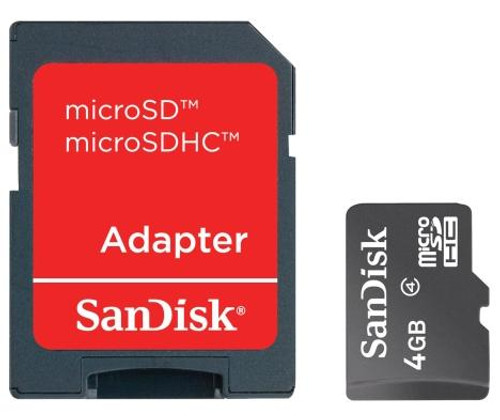 Sandisk 4GB microSDHC Memory Card with SD Adapter