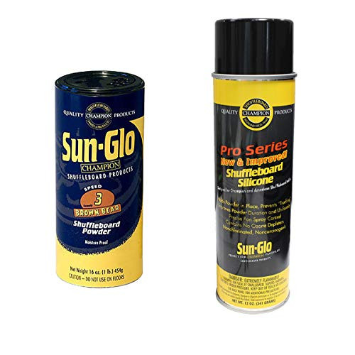 Sun-Glo Silicone Shuffleboard Spray (12 oz.) &amp; #3 Speed Shuffleboard Powder Wax (16 oz.) Combo