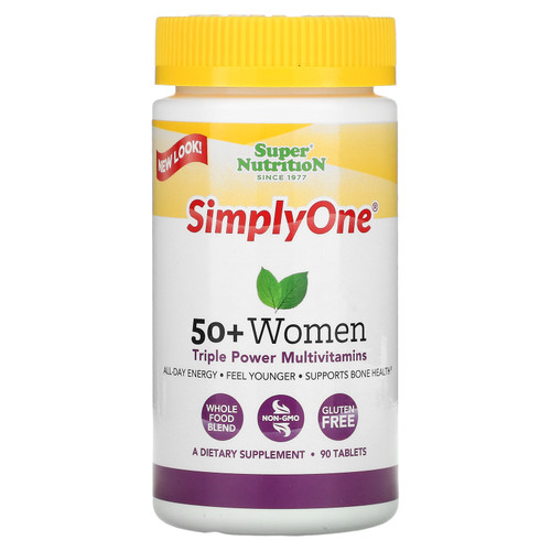 Super Nutrition, SimplyOne, 50+ Women, Triple Power Multivitamins, 90 Tablets