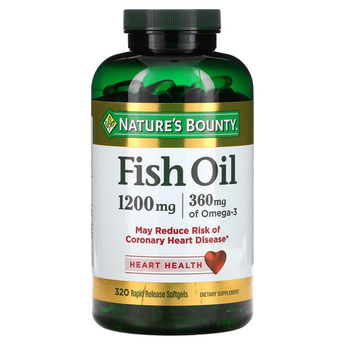 Nature's Bounty, Fish Oil, 1200 mg, 320 Rapid Release Softgels