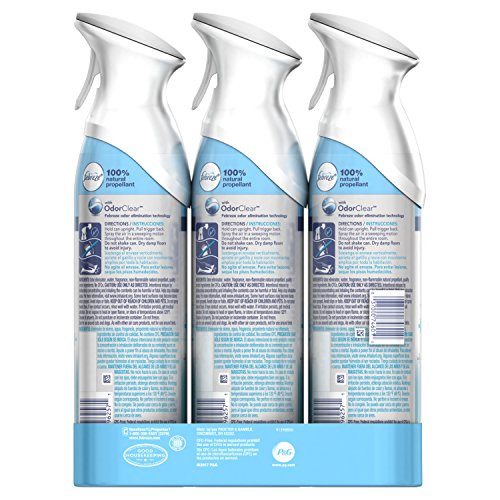 Febreze Air Freshener Heavy Duty Spray, Odor Eliminator, Crisp Clean, 8.8 Oz (Pack of 3)