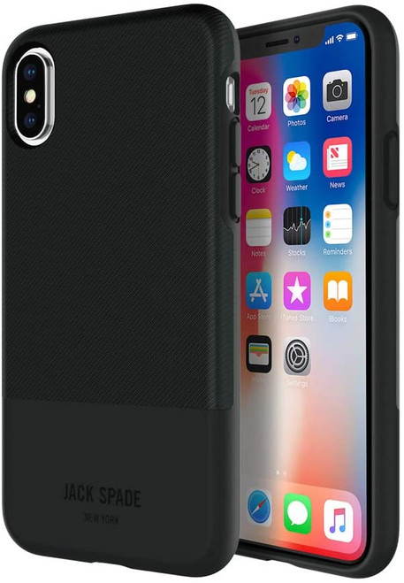 JACK SPADE Color-Block Case for iPhone X/Xs - Twill Black/Black