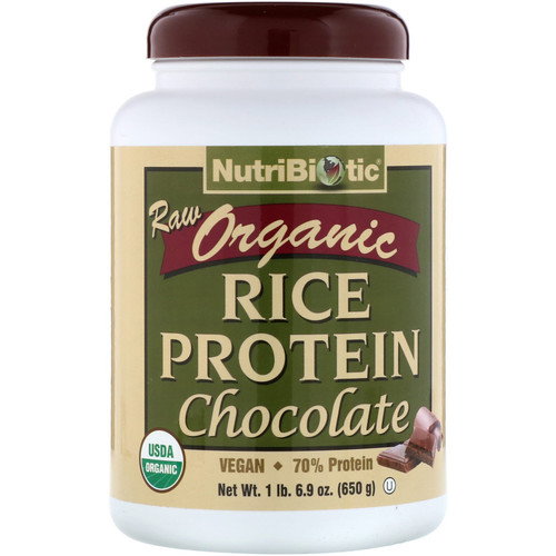 NutriBiotic, Raw Organic Rice Protein, Chocolate, 1 lb 6.9 oz (650 g)