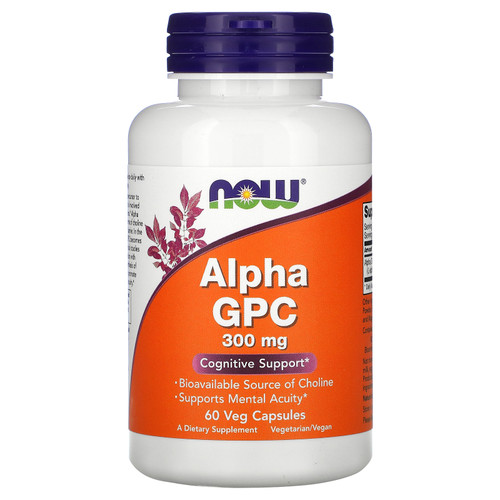 Now Foods, Alpha GPC, 300 mg, 60 Veg Capsules