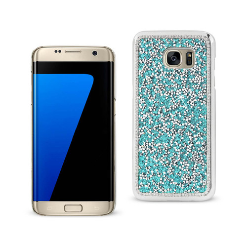 10 Pack - Reiko Jewelry Bling Rhinestone Case for Samsung Galaxy S7 Edge - Blue