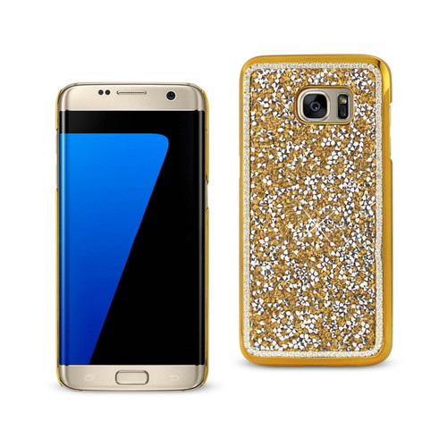 10 Pack - Reiko Jewelry Bling Rhinestone Case for Samsung Galaxy S7 Edge - Gold