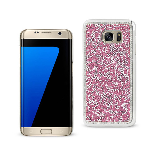 10 Pack - Reiko Jewelry Bling Rhinestone Case for Samsung Galaxy S7 Edge - Pink