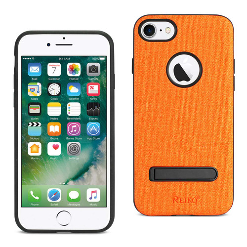 10 Pack - Reiko iPhone 7/ 8 Denim Texture TPU Protector Cover In Orange