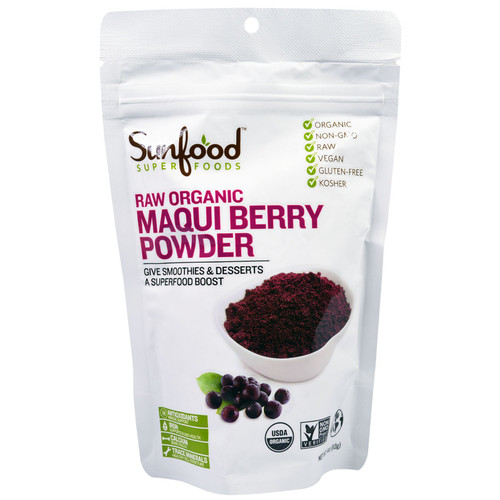 Sunfood  Superfoods  Raw Organic Maqui Berry Powder  4 oz (113 g)