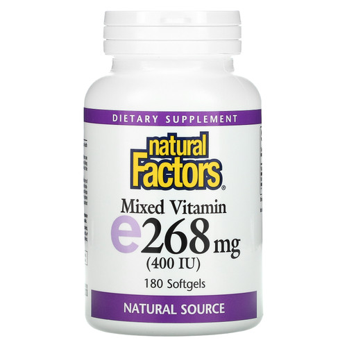 Natural Factors  Mixed Vitamin E  268 mg (400 IU)  180 Softgels