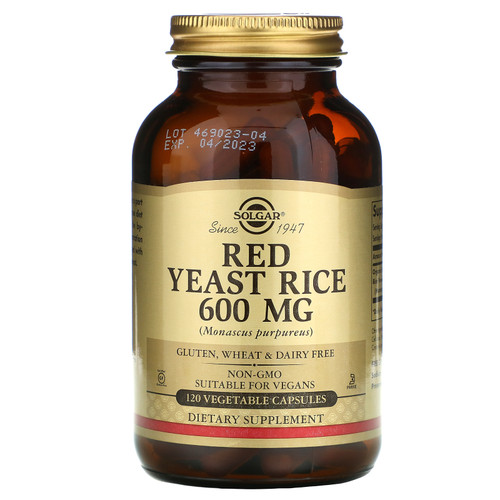 Solgar  Red Yeast Rice  600 mg  120 Vegetable Capsules