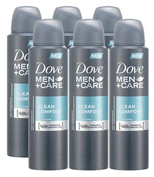 Dove Men + Care Clean Comfort Spray  International Version  150ML (6 Pack)