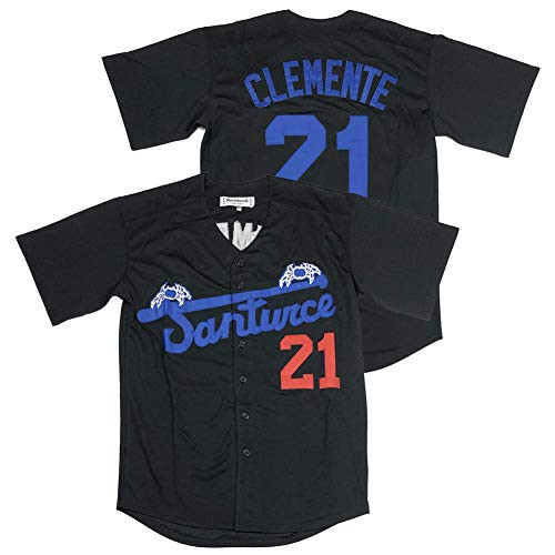 #21 Roberto Clemente Santurce Crabbers Puerto Rico Baseball Jersey Stitched Black Size XXXL