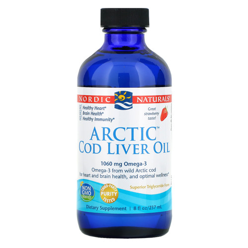 Nordic Naturals  Arctic Cod Liver Oil  Strawberry  8 fl oz (237 ml)