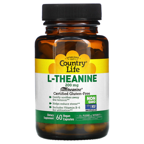 Country Life  L-Theanine  200 mg  60 Vegan Capsules