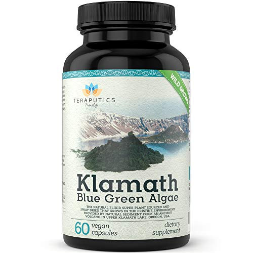 Premium Klamath Blue Green Algae - More Powerful Than Spirulina and Chlorella Supplements | Pure Chlorophyll Rich SuperFood  Sourced from Organic Klamath Lake  500mg  60 Vegan Capsules