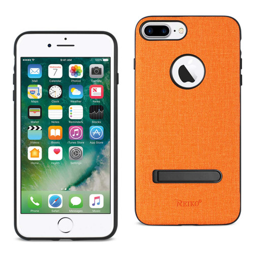 10 Pack - Reiko iPhone 7 Plus/ 8 Plus Rugged Texture TPU Protective Cover In Orange