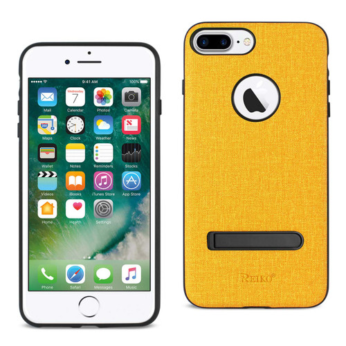 10 Pack - Reiko iPhone 8 Plus/ 7 Plus Rugged Texture TPU Protective Cover In Yellow