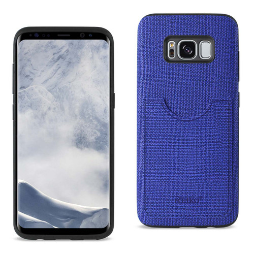 10 Pack - Reiko Samsung Galaxy S8 Edge/ S8 Plus Anti-Slip Texture Protector Cover With Card Slot In Navy