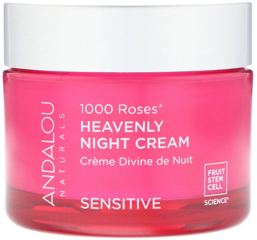 Andalou Naturals  1000 Roses  Heavenly Night Cream  Sensitive  1.7 fl oz (50 ml)