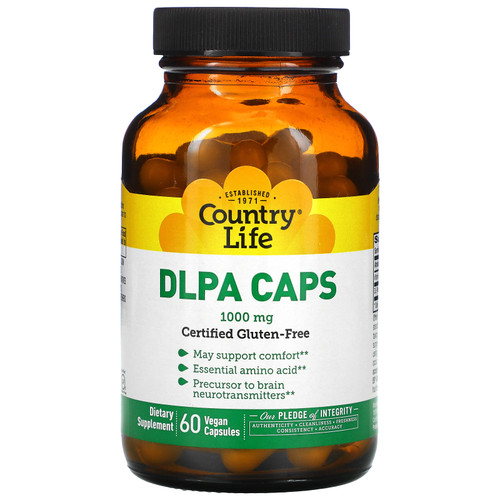 Country Life  DLPA Caps  1 000 mg  60 Vegan Capsules