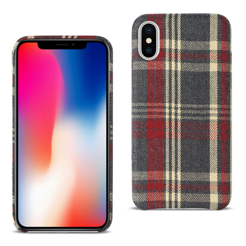 10 Pack - Reiko iPhone X Checked Fabric In Red
