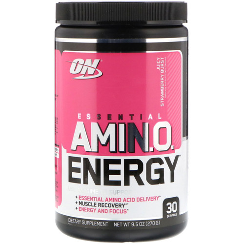 Optimum Nutrition  ESSENTIAL AMIN.O. ENERGY  Juicy Strawberry Burst  9.5 oz (270 g)