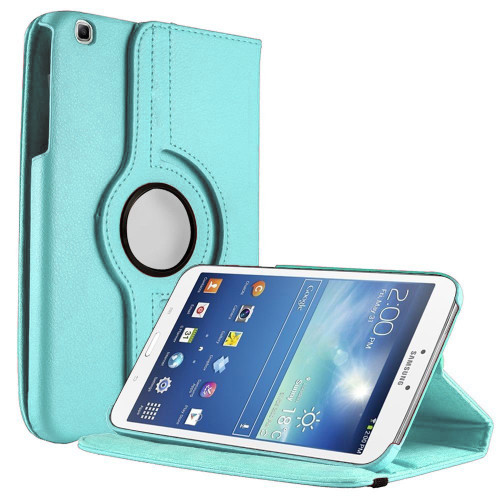 Unlimited Cellular Multi-Angle 360 Stand Folio Case for Samsung Galaxy Tab 3 (8.0) - Light Blue