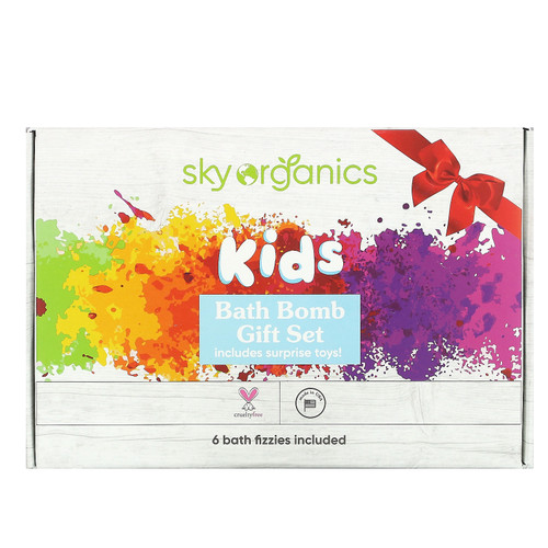 Sky Organics  Kids Bath Bomb Gift Set  6 Bath Fizzies