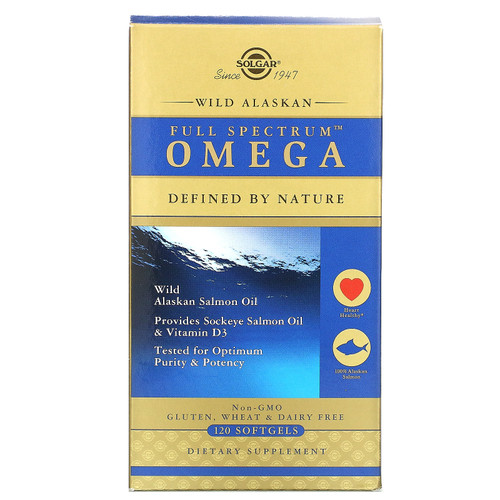 Solgar  Full Spectrum Omega  Wild Alaskan Salmon Oil  120 Softgels