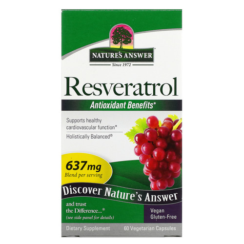 Nature's Answer  Resveratrol  637 mg  60 Vegetarian Capsules