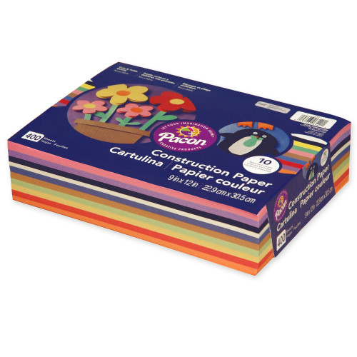 Pacon 10 Assorted Color Construction Paper Pack, 400 Sheets