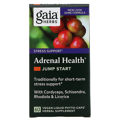 Gaia Herbs  Adrenal Health  Jump Start  60 Vegan Liquid Phyto-Caps