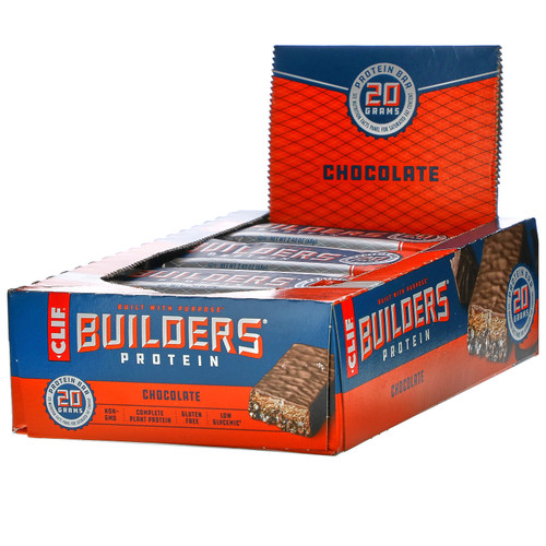 Clif Bar  Builder's Protein Bar  Chocolate  12 Bars  2.40 oz (68 g) Each