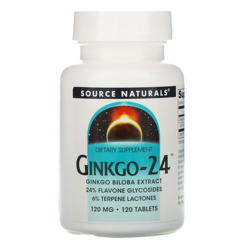Source Naturals  Ginkgo-24  120 mg  120 Tablets