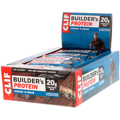 Clif Bar  Builder's Protein Bar  Cookies N' Cream  12 Bars  2.40 oz (68 g) Each