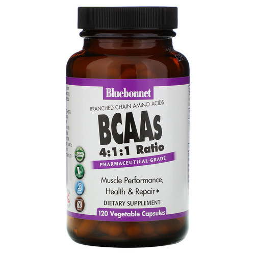 Bluebonnet Nutrition  BCAAs 4:1:1 Ratio  120 Vegetable Capsules