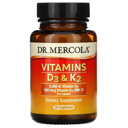 Dr. Mercola  Vitamins D3 & K2  30 Capsules