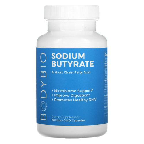 BodyBio  Sodium Butyrate  100 Non-GMO Capsules