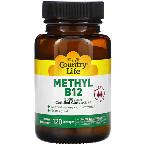 Country Life  Methyl B12  Berry  3 000 mcg  120 Lozenges