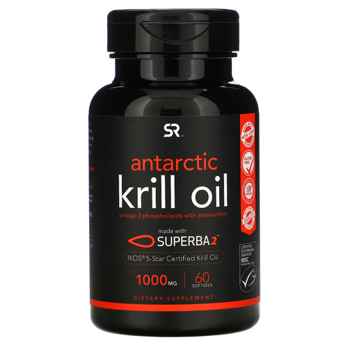 Sports Research  SUPERBA 2 Antarctic Krill Oil with Astaxanthin  1 000 mg  60 Softgels