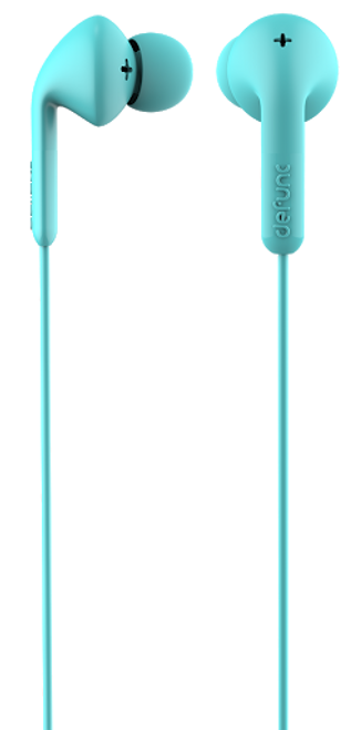 Defunc Go MUSIC Earbuds for Music Listening Compatible with iPhone 6s Plus  6 Plus  6s  6  5s  5c  5  4s  4  SE  Samsung and Android with Mic and Remote - Cyan