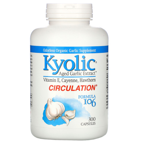 Kyolic  Aged Garlic Extract  Circulation  Formula 106  300 Capsules