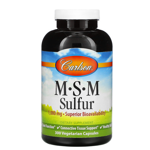 Carlson Labs  MSM Sulfur  1 000 mg  300 Vegetarian Capsules