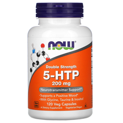 Now Foods  5-HTP  Double Strength  200 mg  120 Veg Capsules