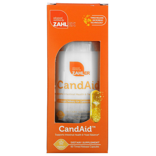 Zahler  CandAid  Supports Intestinal Health & Yeast Balance  60 Timed Release Capsules